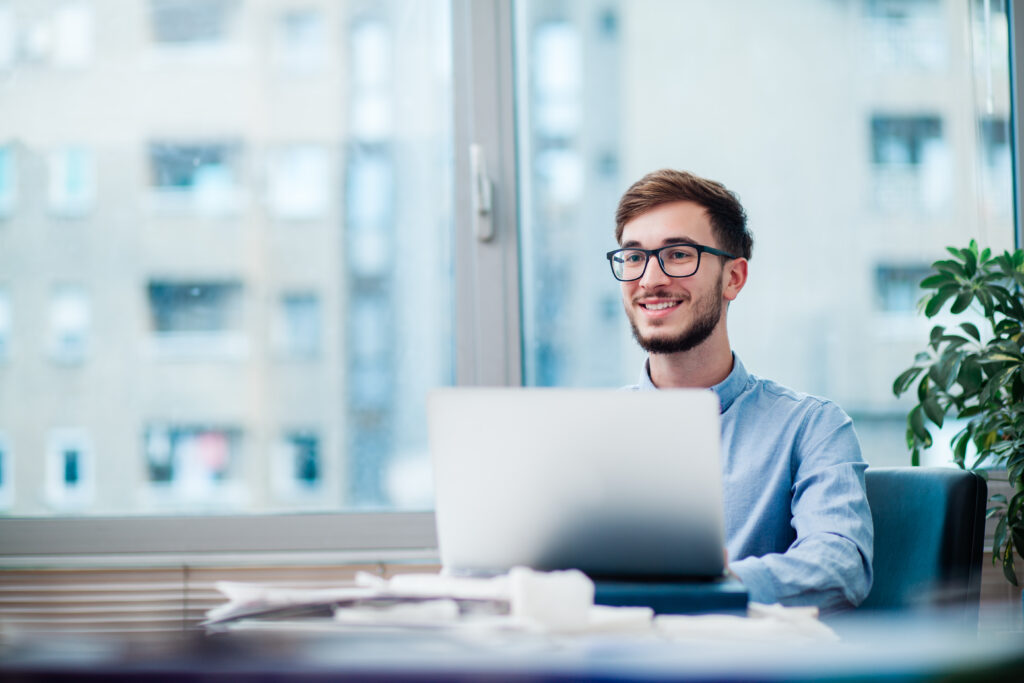 Young businessman in office